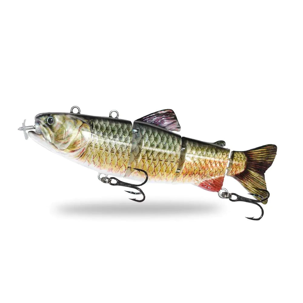 ods lure Robotic Swimming Lure USB Rechargeable LED Light 4-Segement Multi Jointed Swimbait Inteli Self-Propelling Electric Fishing Lure