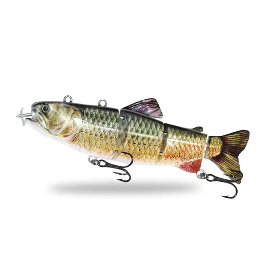 ods lure Robotic Swimming Lure USB Rechargeable LED Light 4-Segement Multi Jointed Swimbait Inteli Self-Propelling Electric Fishing Lure